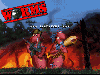 Worms title screen for Amiga